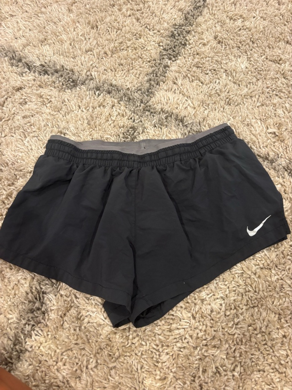 Nike Black Women's Running Shorts with White Swoosh